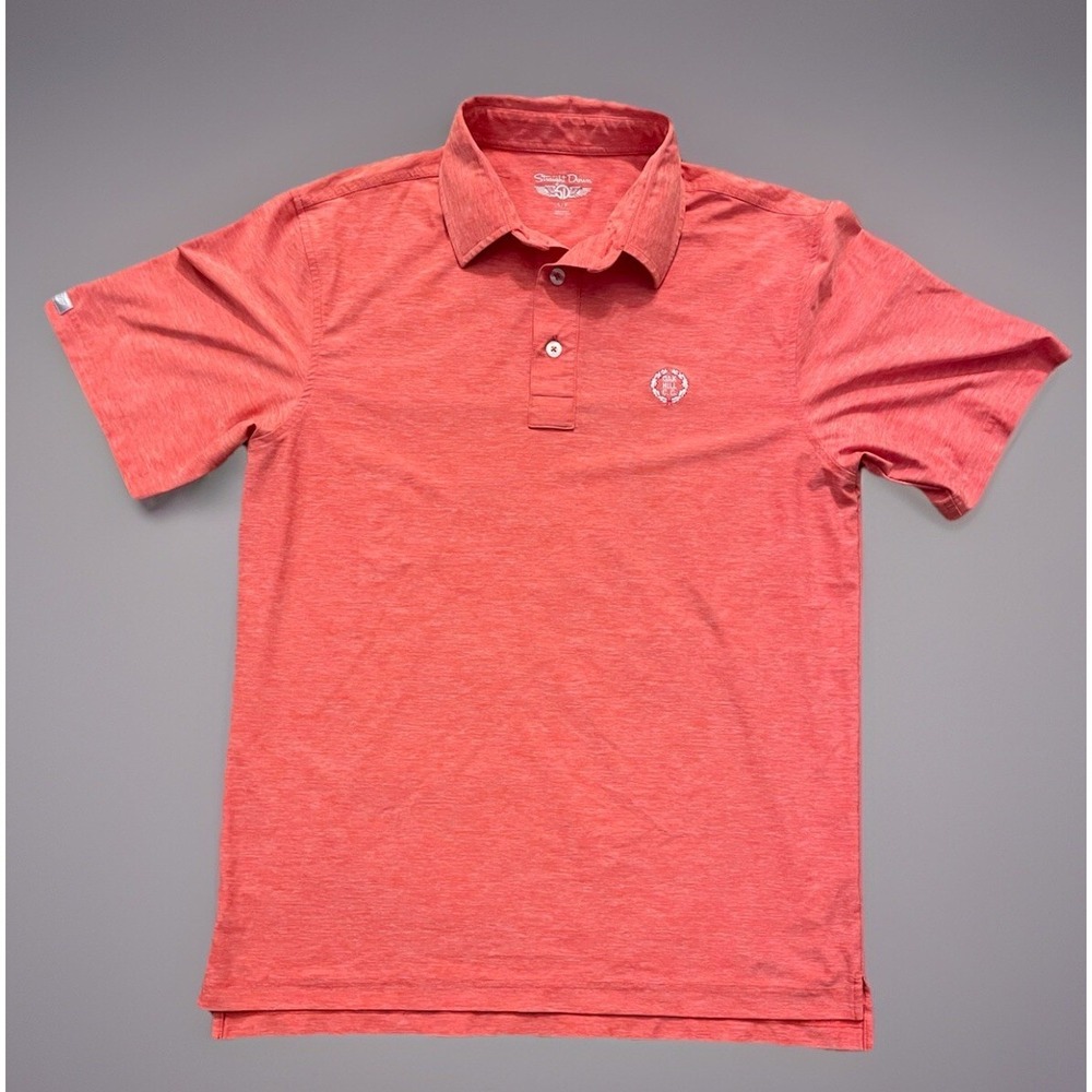 Straight Down Short Sleeve Polo Short Sleeve Coral Embroidered Logo Small JBHS